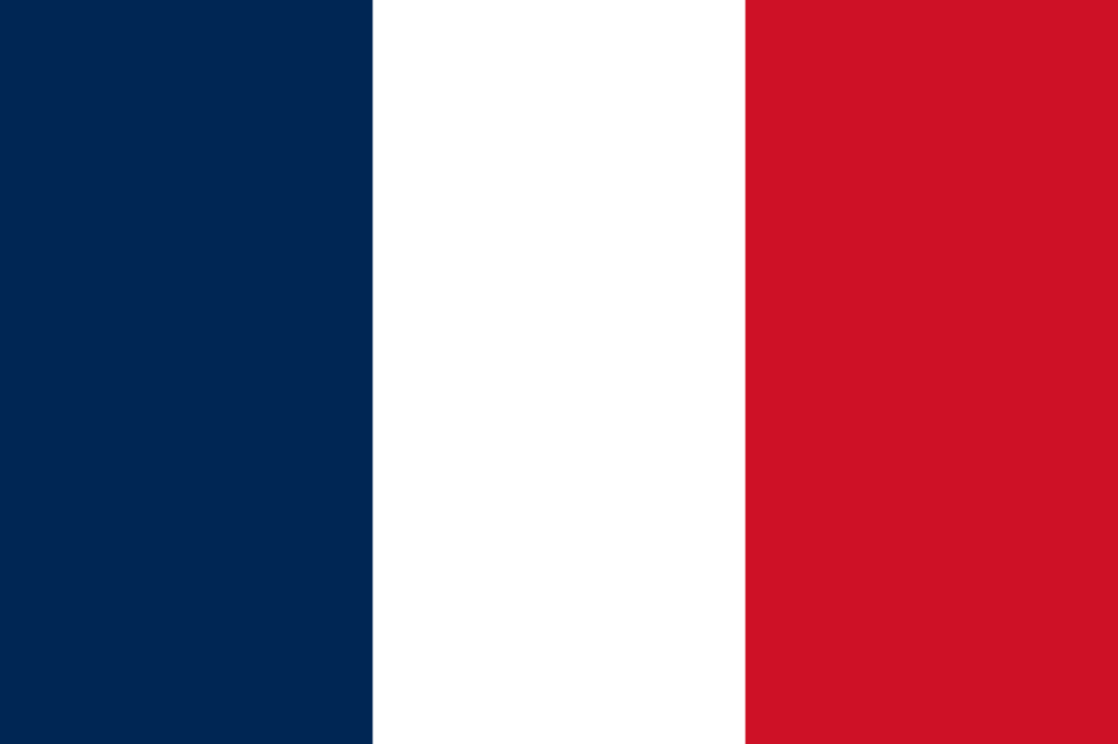 A icônica bandeira da França.